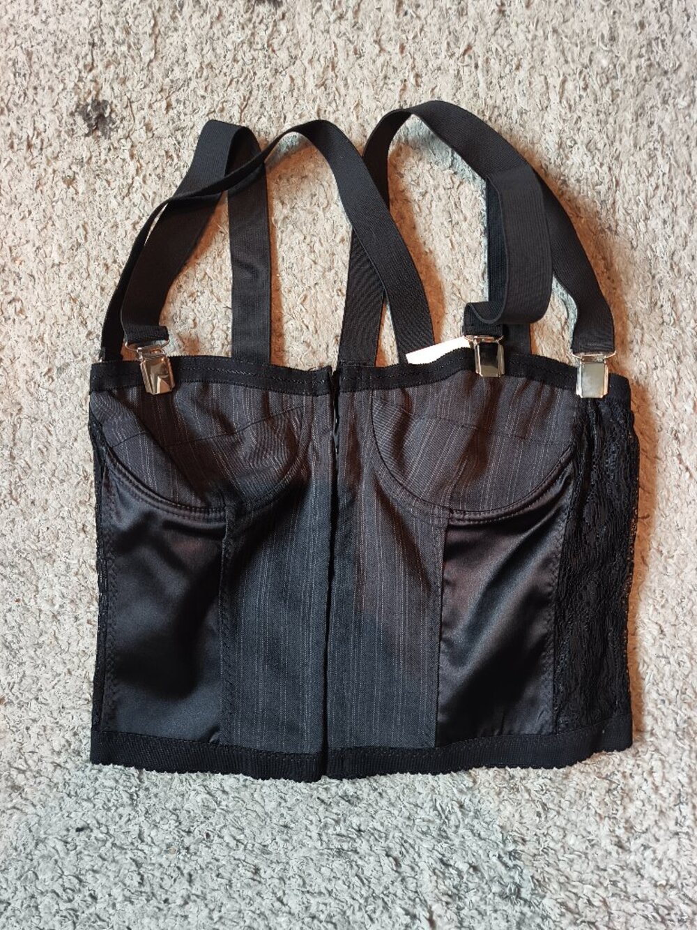 Vintage D&G Dolce & Gabbana Pinstripe Corset Bustier Top - IT 42